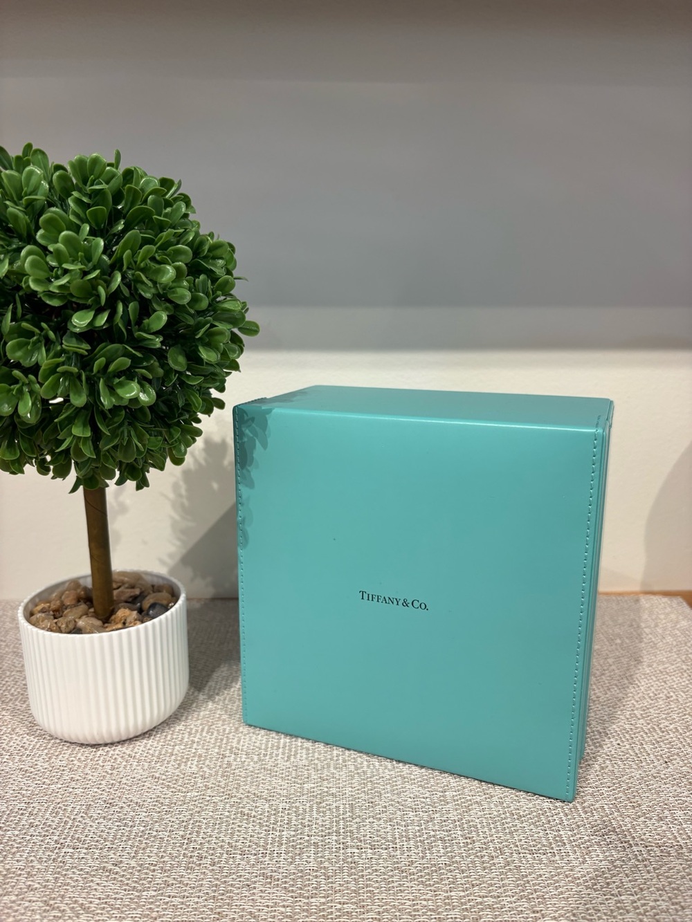 Tiffany & Co Large Blue Leather Jewelry Box